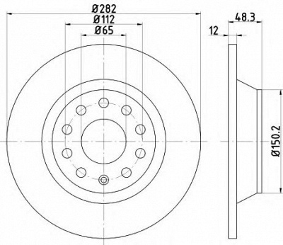 HELLA PAGID 8dd355112141 -  Тормозной диск